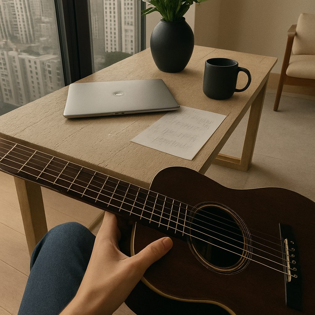 Um tempo no violão.